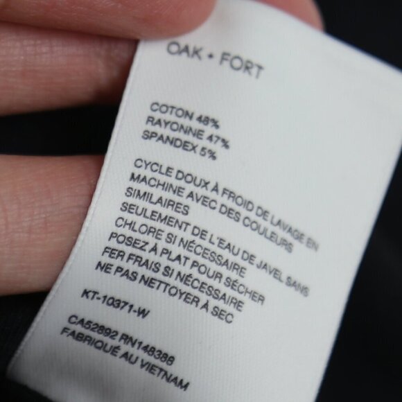 Oak + Fort Halter Neck Cutout Short Sleeve Tee Black Size Small - Picture 5 of 7